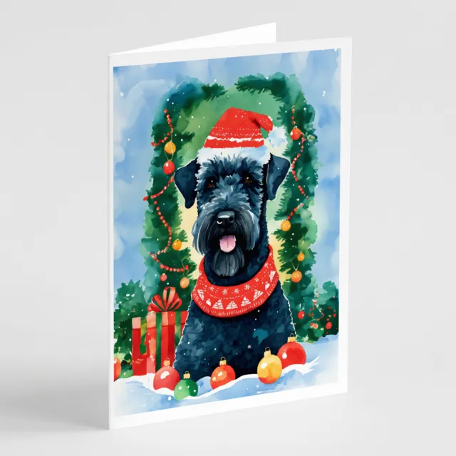Kerry Blue Terrier Christmas Greeting Cards and Envelopes Pack of 8 DAC3493GCA7P