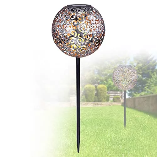 Lampe solaire pour extérieur - Boule de 19 cm - Décoration de jardin solaire