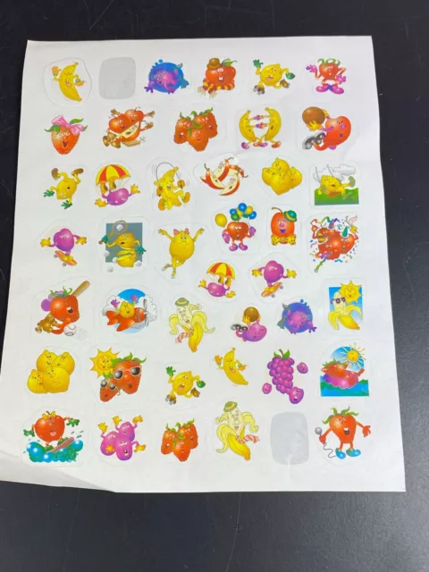 Vintage Highlights Scratch & Sniff Sticker Sheet 41 Fruit Missing 2 Rare