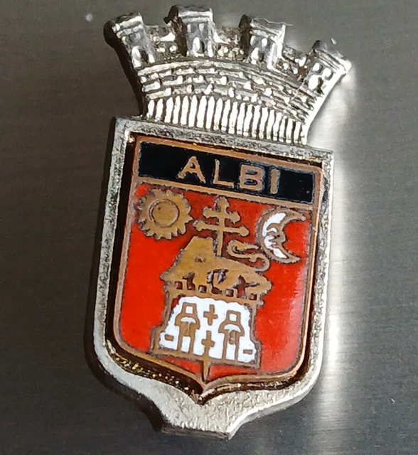 BROCHE ANCIENNE BLASON ANTIBES COAT OF ARMS ARMOIRIE HERALDIQUE PIN
