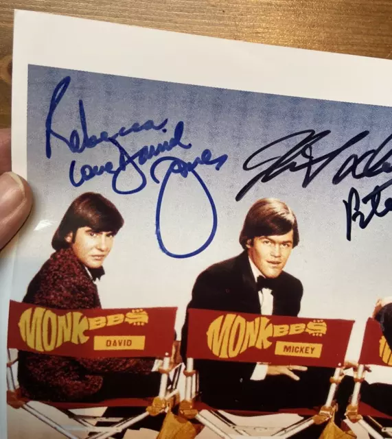 The Monkees * HAND SIGNED AUTOGRAPH * 8x10 inch photo David Jones Peter Tork +1 2