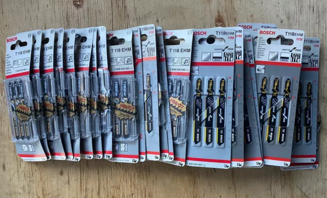Bosch T118EHM HM and T118 EHM CT Jigsaw Blades, Quantity 37 Packets in total