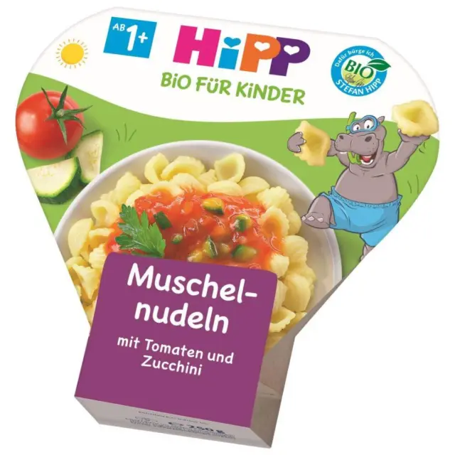 6x 250g Hipp Fertigmenü Muschelnudeln mit Tomate und Zucchinis Baby NEU MHD 7/24