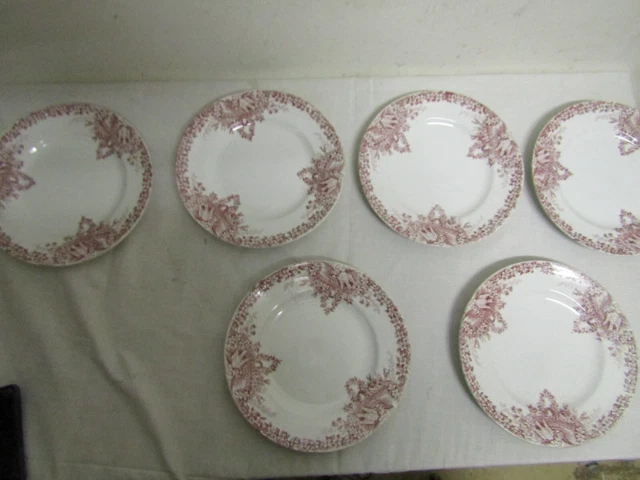 b..lot de 6 assiettes en terre de fer saint amand colombiers diametre 23.5 cm