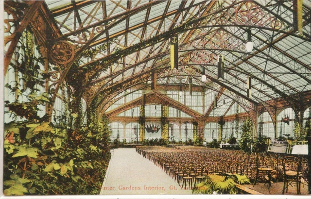 ANCIENNE CARTE POSTALE 1905 Grand Yarmouth Hiver Jardins Intérieur EUR