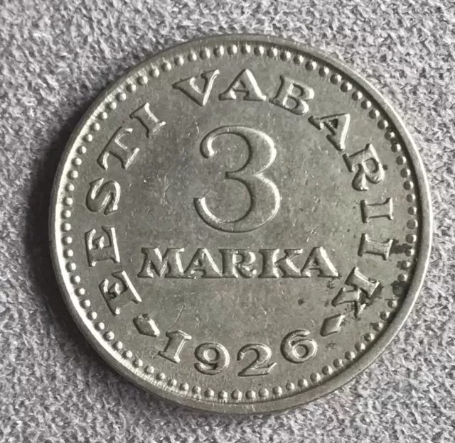 1926 3 Marka Estonia KM 6 Rare Scarce