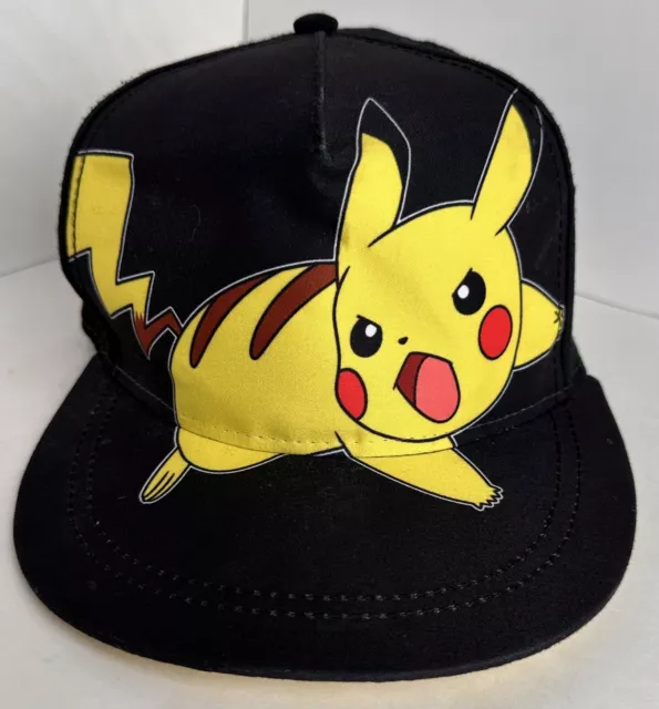 Pokemon Pikachu Youth Black and Yellow Adjustable Hat Snapback Baseball Cap OSFM