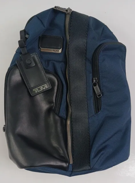Tumi Alpha Bravo 232393NVY Navy Blue Nylon Leather Sling Backpack