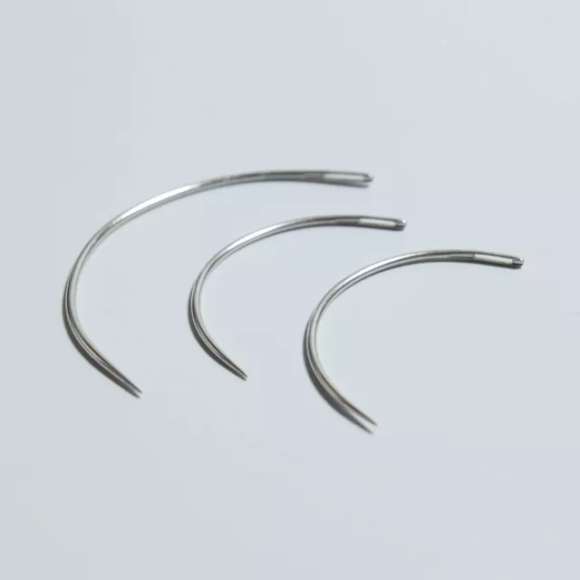 Paquete de agujas de coser curvas a mano de 3 - 2 longitudes diferentes propósito general