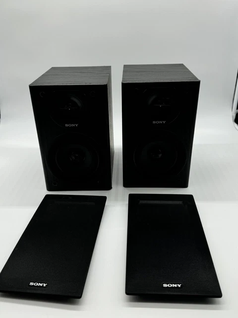 SONY SS SBT100 BOOKSHELF Speakers Black Wooden Please Read sony-ss-sbt100-bookshelf-speakers-black-wooden-please-read