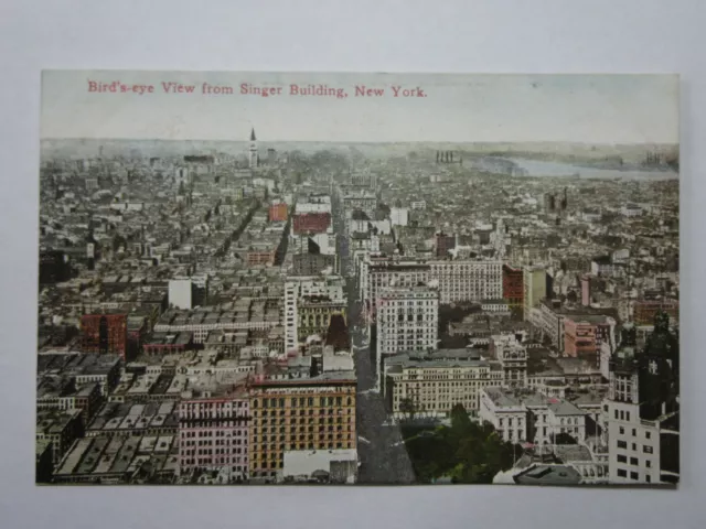 US119 - c1910 Bird's-Eye View From SINGER BUILDING New York City Postcard