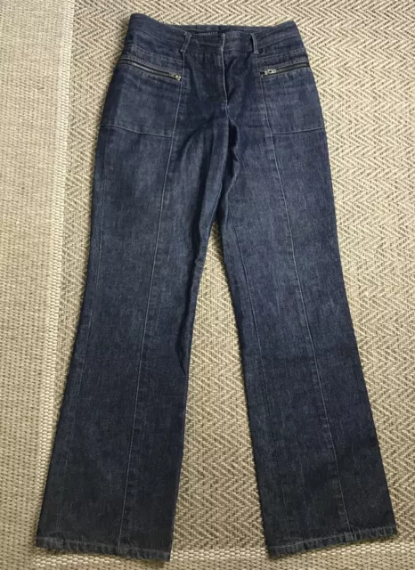 Kenneth Cole Reaction Jeans Womens Size 8  Blue Trouser Flare  Dark Wash Denim