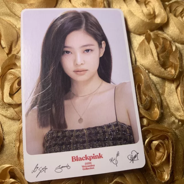 JENNIE BLACKPINK Group 2020 Floral Dress Sign Celeb K-pop Girl Photo Card 1
