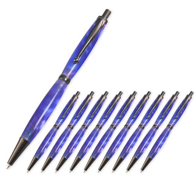 Kit de bolígrafo Click elegante, acabado metálico para pistola, paquete de 10, torneado de madera heredado