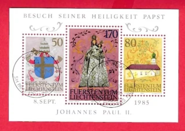 Besuch Papst Johannes Paul II  Liechtenstein Block 12