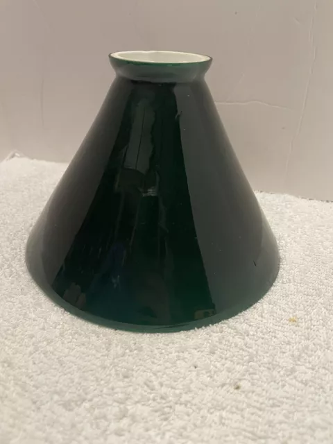VINTAGE VIANNE GREEN Glass Shade Bronze Bankers Lamp France Library 14  1/2”Tall $49.59 - PicClick