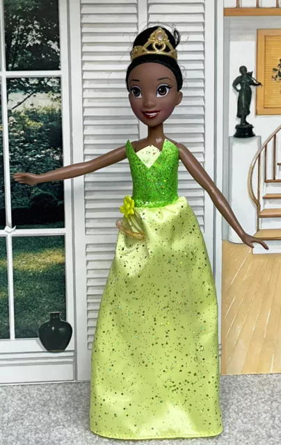Disney Princess Tiana Doll Royal Shimmer Sparkle Dress Tiara Hasbro VGC