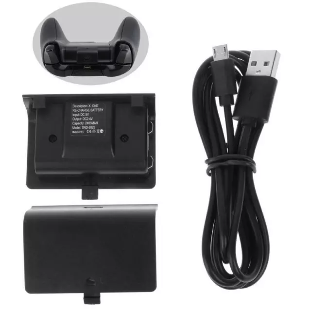 New NI-MH 2400MAHCharger Kit Rechargeable Battery Pack + USB Cable For Xbox One