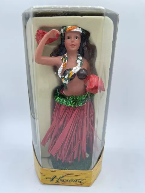 Hawaiian Hula Girl Dashboard Bobble Doll Dancer Souvenir Hawaii grass skirt tiki