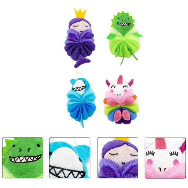 4 piezas dibujos animados niños ropa de baño bolas hermosos niños baño lavapillos