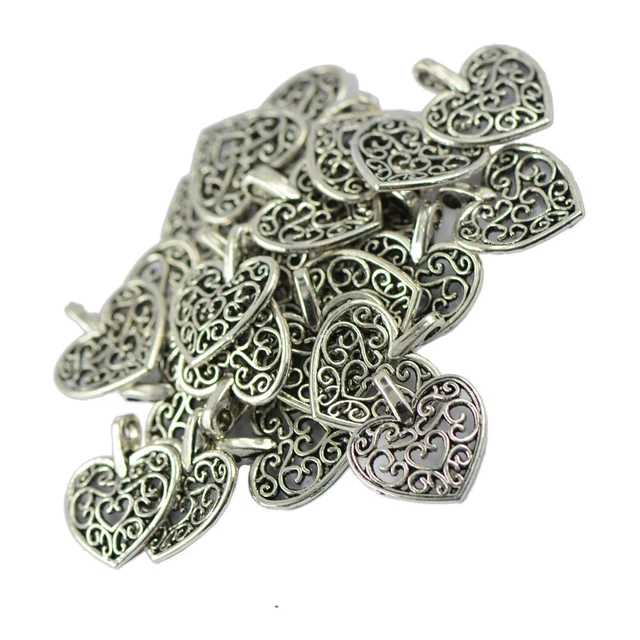 50 Stück Tibetan Silber     Charms Anhänger für DIY Schmuck Finding