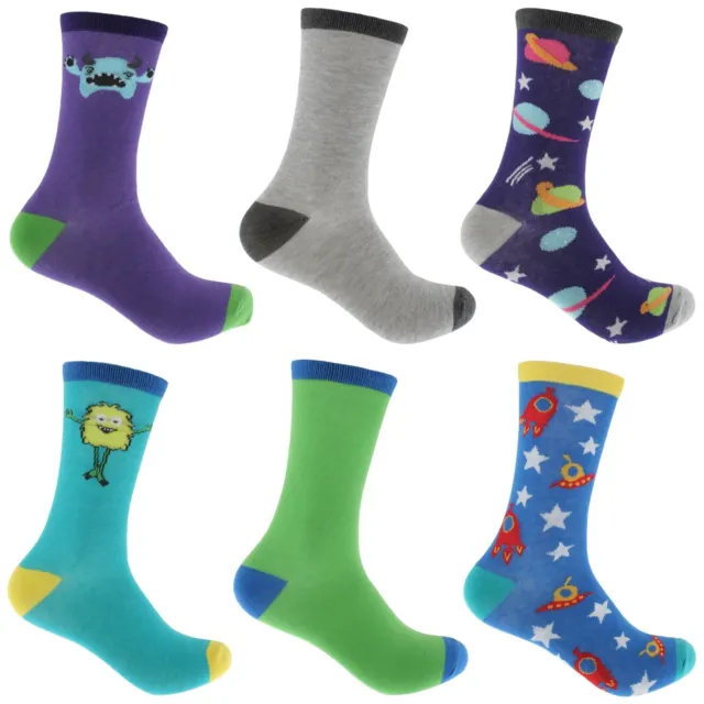Mens Socks 3 6 Pairs Casual Funky Novelty Cotton Rich Designer Sock Size UK 7–11