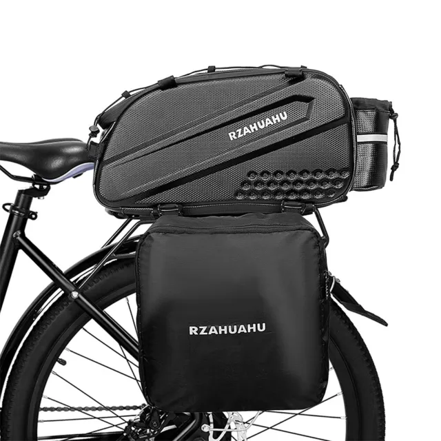Bike Rear Rack Bag Bicycle 3 in 1 Expandable Luggage Trunk Bag 18L Pannier Cargo