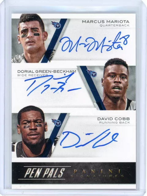 2015 National Treasures Rookie Pen Pals Autograph - MARIOTA, BECKHAM, COBB