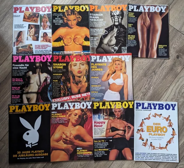 11 Playboy Magazine - kompletter Jahrgang 1992 (August fehlt) - mit Postern