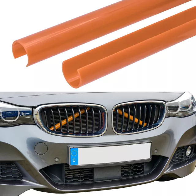 Kühler Grill Zierleisten V Streben passend für BMW E60 E61 | F44 F52 Orange