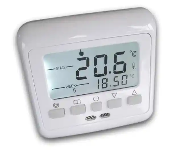 Digital Thermostat 24V Raumthermostat  -LCD weiss- Wochenprogramm #z843