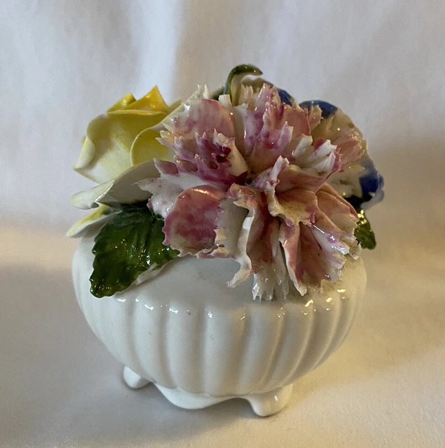 Vintage Radnor Staffordshire Flower Pot Bone China Hand Made