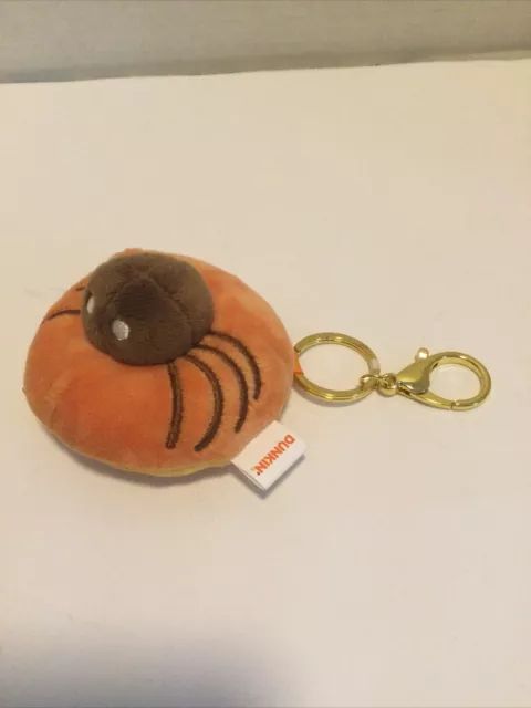 Dunkin' Donuts Spider Donut Plush Keychain Halloween 2023 Limited Edition Used