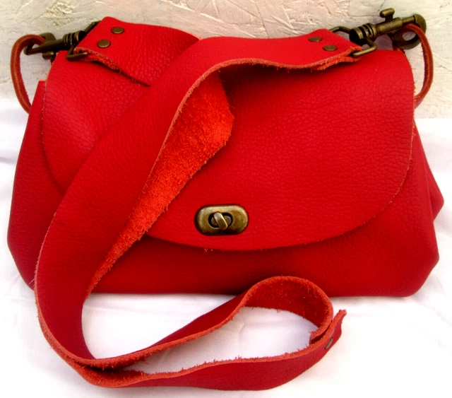 Sac à Main Vintage ROOTS En Cuir Marron - Bandoulière, Fait Au Canada, Occasion