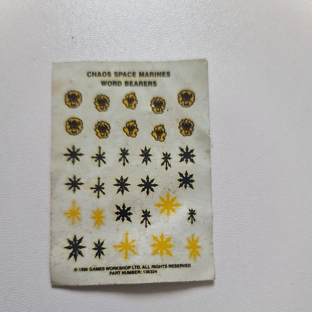 Hoja De Transferencias Word Bearers – Portadores De La Palabra Para Marines Del Caos (Warhammer 40K)