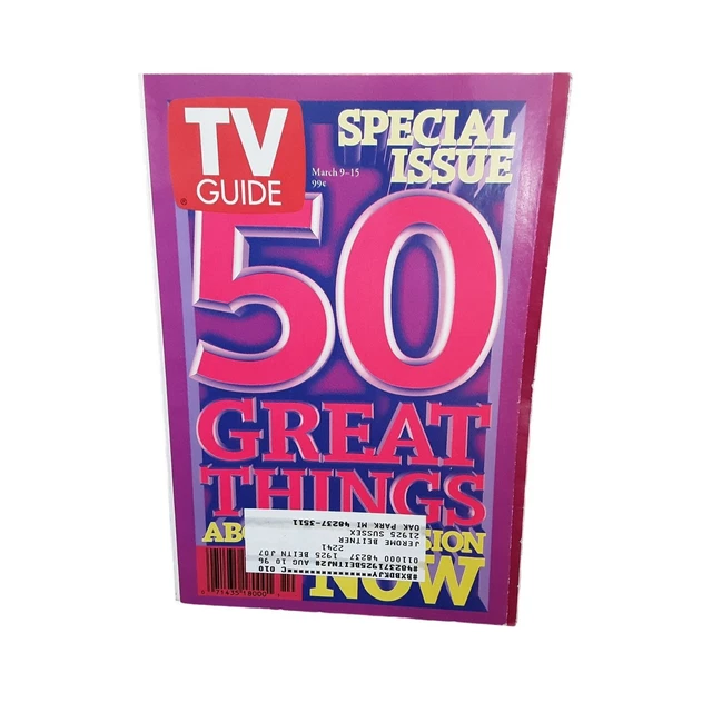 TV GUIDE MARCH 1996 50 Greatest About Tv Detroit Edition £6.07