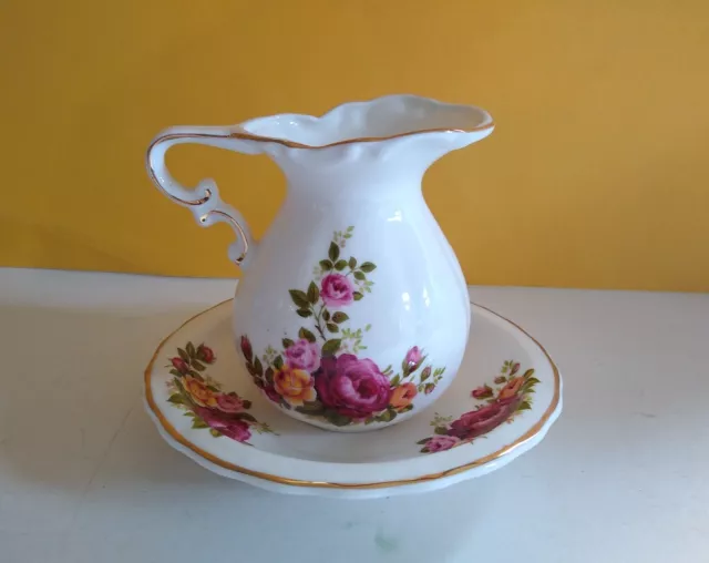 Vintage Bone China Small/Ornamental Wash Jug/Pitcher & Bowl 1980s