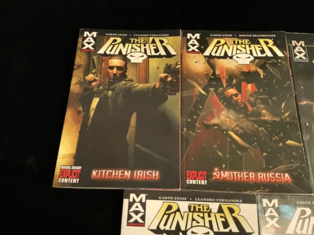 Punisher Max by Garth Ennis Vol 2-6 + 2 Marvel TPB 2018 See Desc. VG 11