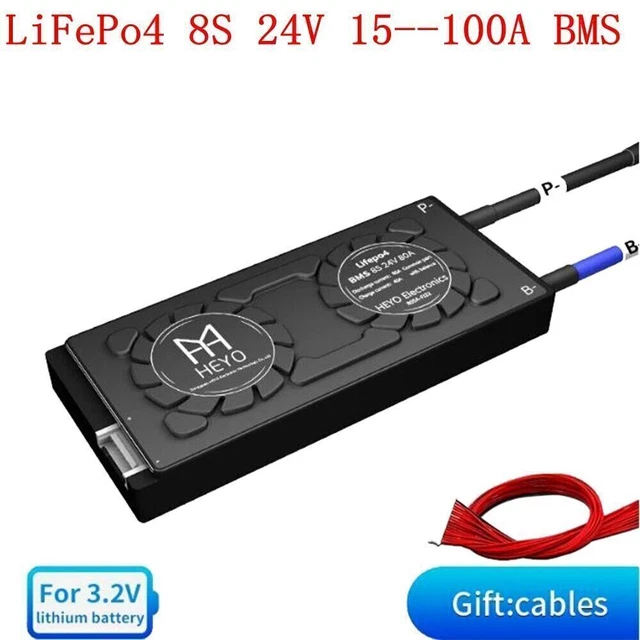 LIFEPO4 BMS PCB 8S 24V 15A-100A Balance Waterproof Battery Management ...