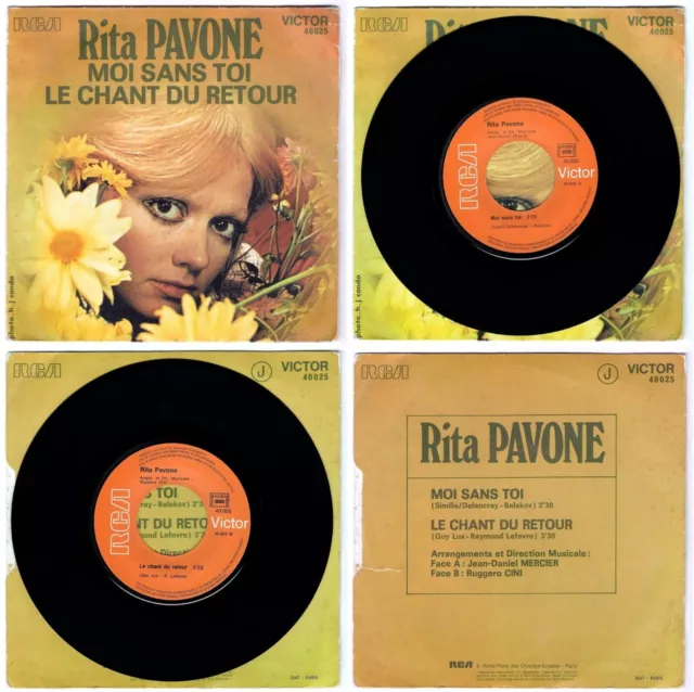 RITA PAVONE -45t- MOI SANS TOI / LE CHANT DU RETOUR-RCA Victor 40025-Fr.SACEM 73