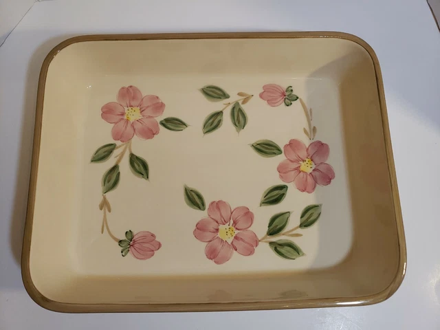 Large FRANCISCAN Desert Rose 13 x 10" Lasagna Casserole Serving Dish / Pan EUC