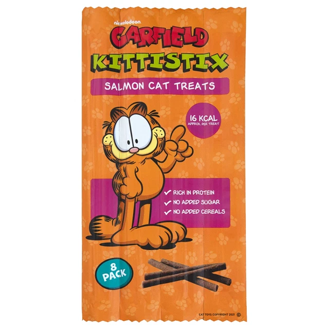GARFIELD TREATS BUNDLE Cat Kitten Salmon Catnip Biscuits Chew Stix