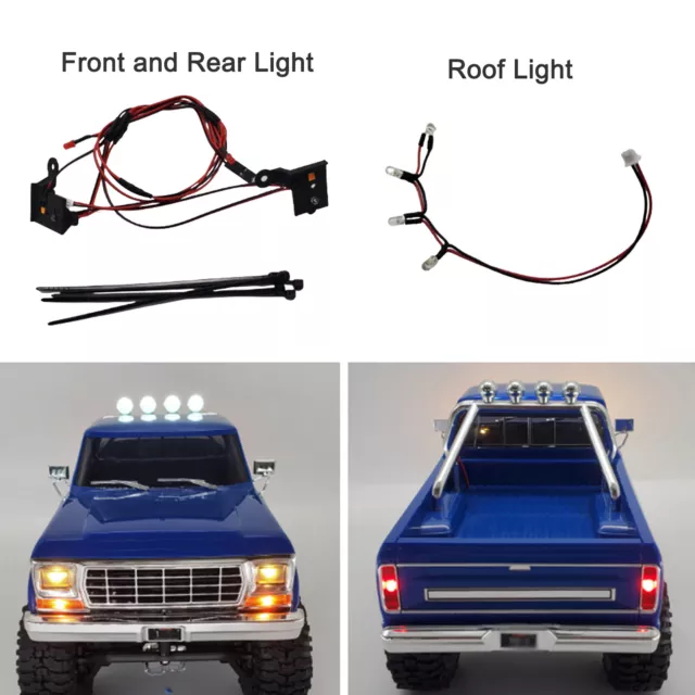 Vorder- & Rücklicht mit Dachlicht für Traxxas 1/18 TRX-4M Ford F-150 RC Car