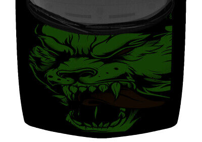 Dark Green Fierce Wolf Grunge Black Red Truck Hood Wrap Vinyl Car Graphic Decal