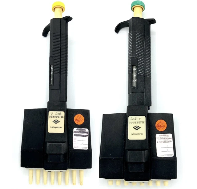 multichannel pipette 5-50uL 50-300uL 8-channel Finnpipette Labsystems set of 2