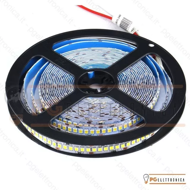 STRISCIA LED 1200LED SMD Bobina 5mt Strip 2835 24V ALTA LUMINOSITA' IP20