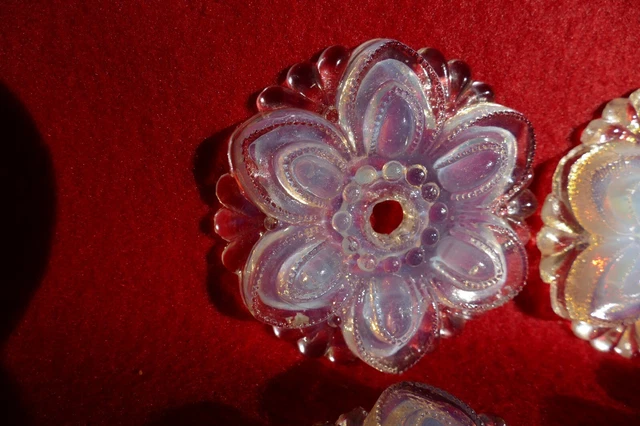 2 pr antique sandwich glass curtain tiebacks 3 inch diameter 3