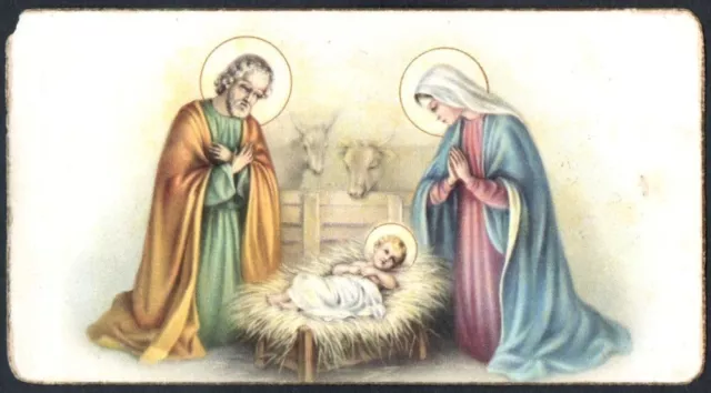 Antico Santino de la Sagrada Familia image pieuse estampa holy card