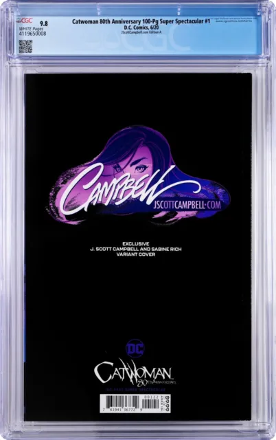 Catwoman 80th Anniversary 100-Pg #1 CGC 9.8 (Jun 2020, DC) Campbell Variant A 2