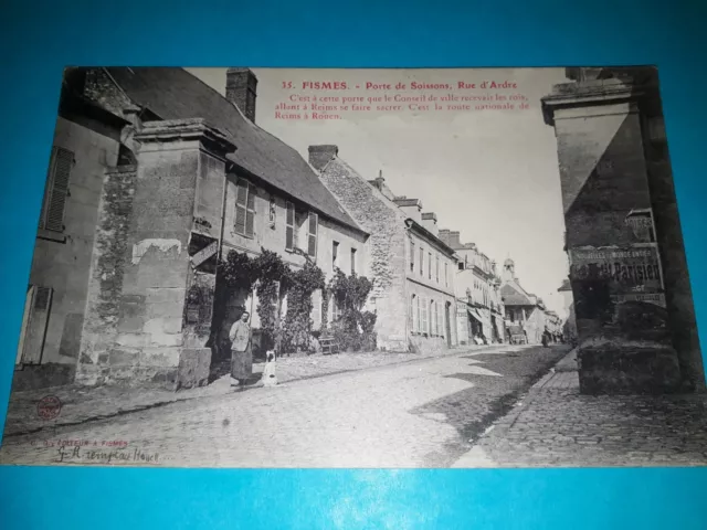 Cpa 60 Oise photo carte postale #35 fismes 1907 route porte soissons rois sacre